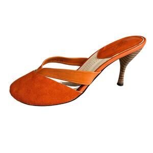 Orange Heeled Sandals
